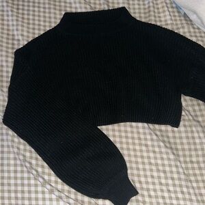 black cropped sweater